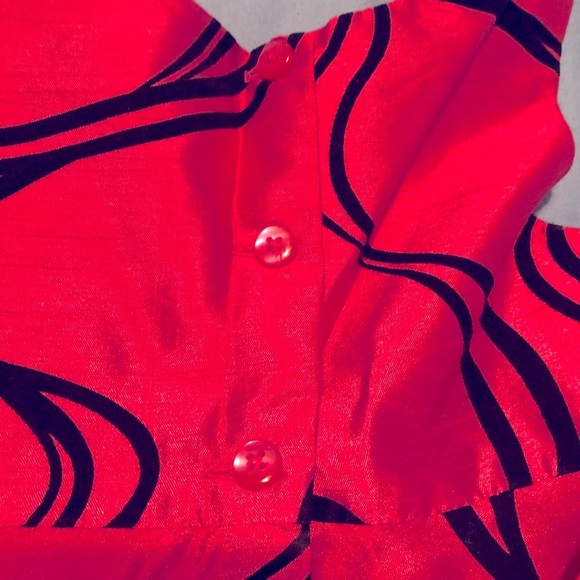 Jona Michelle Girls Fancy Dress Dark Pink/Black Size 3 Tie Belt Button Back - Picture 4 of 6